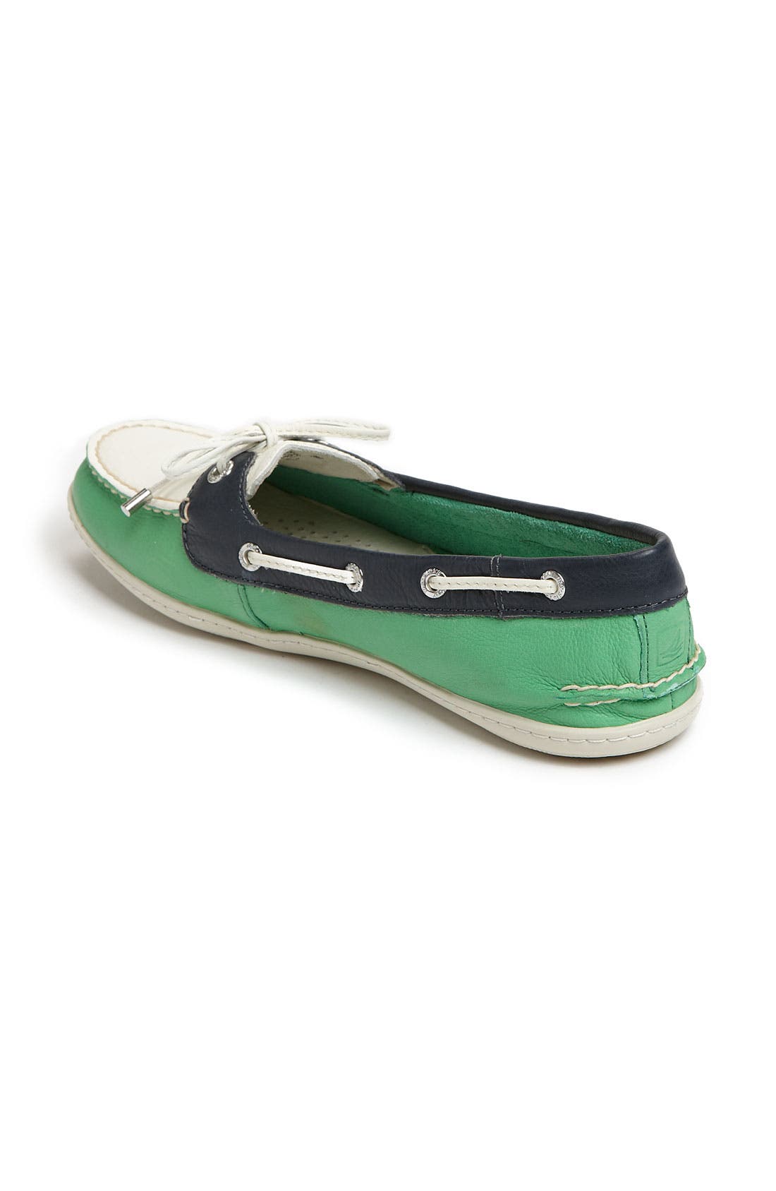 Sperry Top-Sider® 'Montauk' Leather Boat Shoe, Alternate, color, GREEN/ WHITE/ NAVY