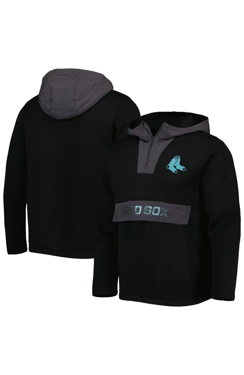 LEVELWEAR Men's Levelwear Black Boston Red Sox Ruckus Quarter-Zip Hoodie, Main, color, 