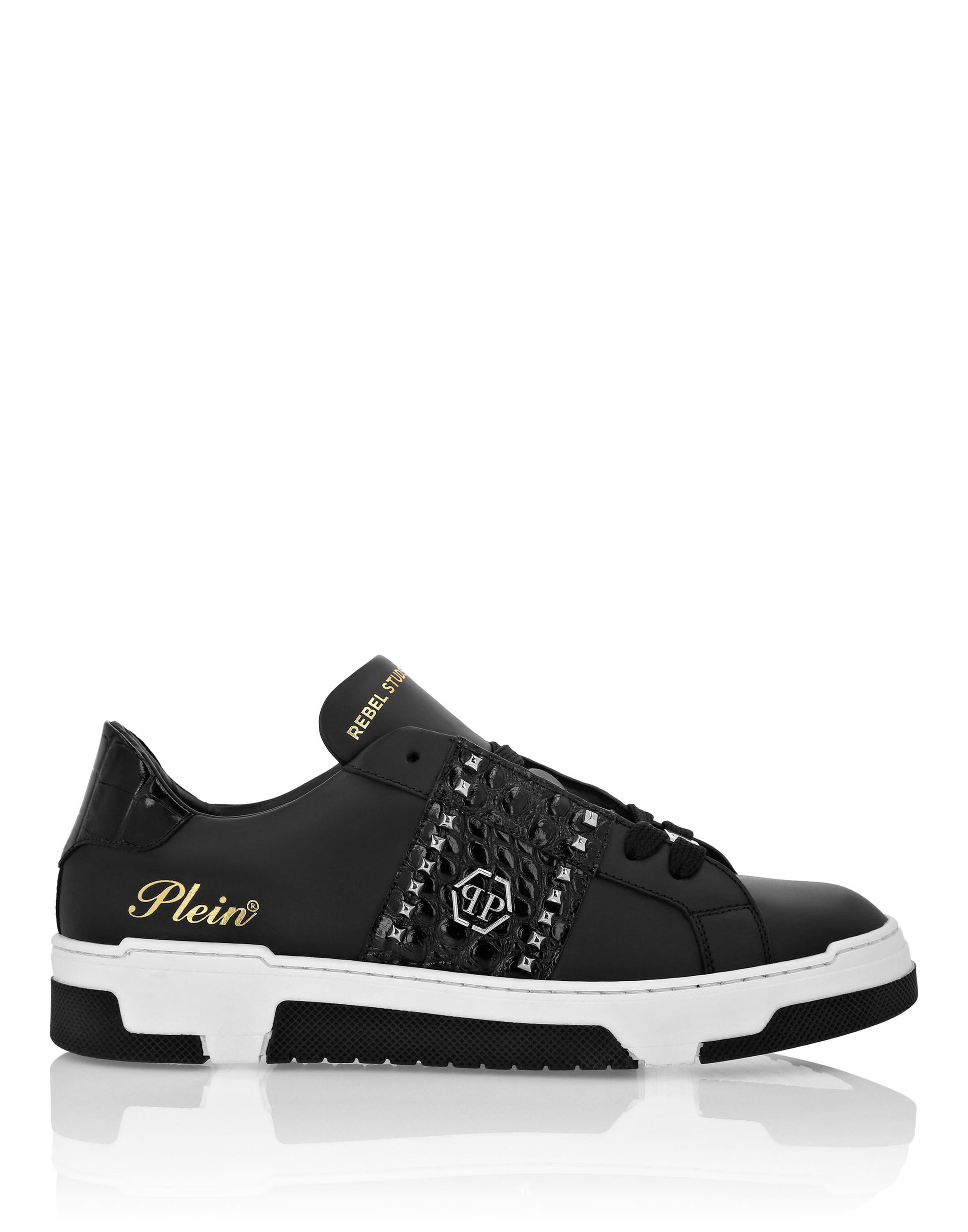 Low Top Sneakers Rebel Studs Unisex, Alternate, color, black