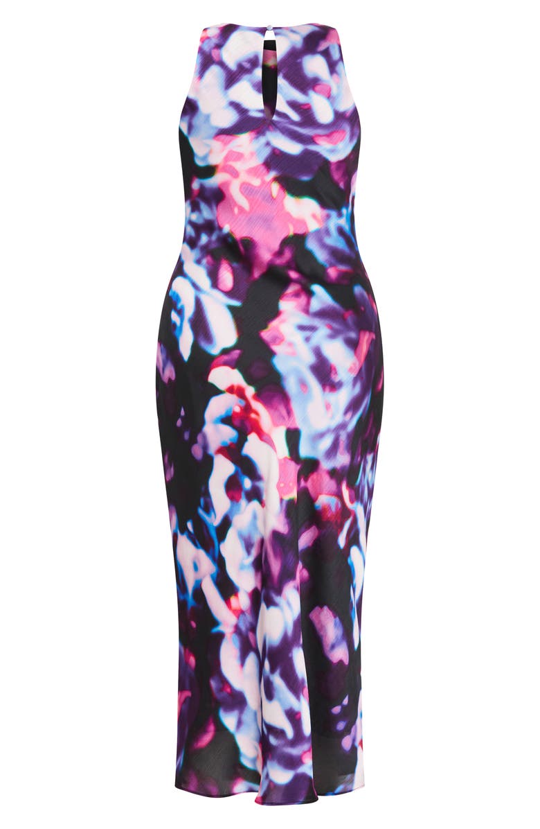 City Chic Blurred Floral Print Sheath Dress, Alternate, color, Neon Lights