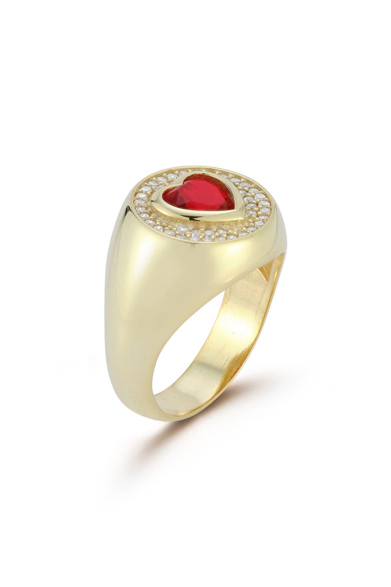 Heart Signet Ring, Alternate, color, GOLD