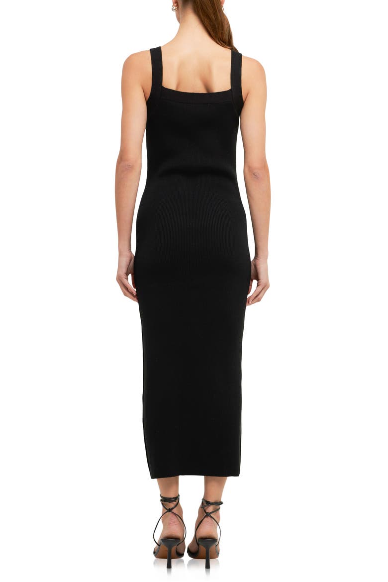 Rib Midi Tank Dress, Alternate, color, BLACK