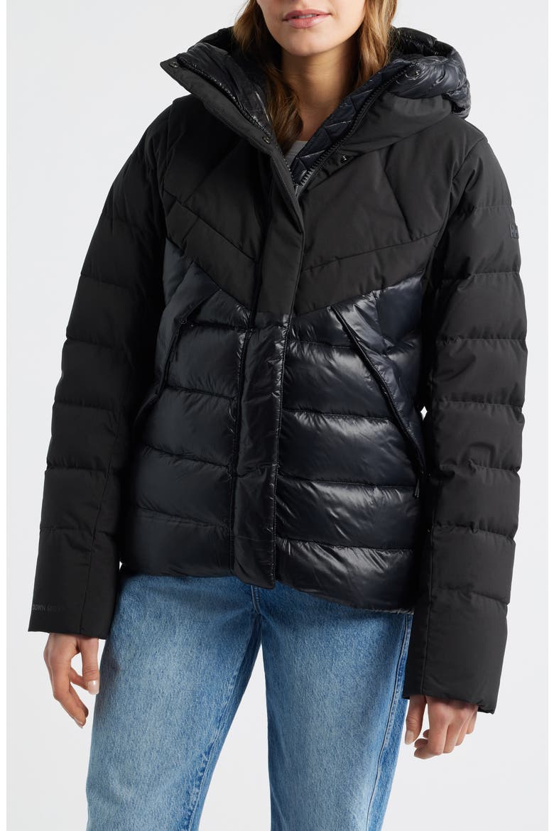 Winter Bliss 600 Fill Power Down Parka, Main, color, BLACK