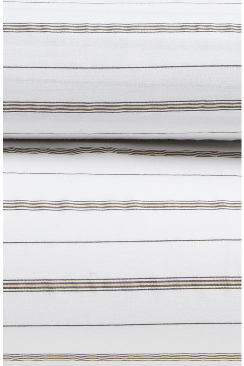 Stripe Organic Cotton Sateen Sheet Set, Alternate, color, WHITE BRILLIANT STRIPE
