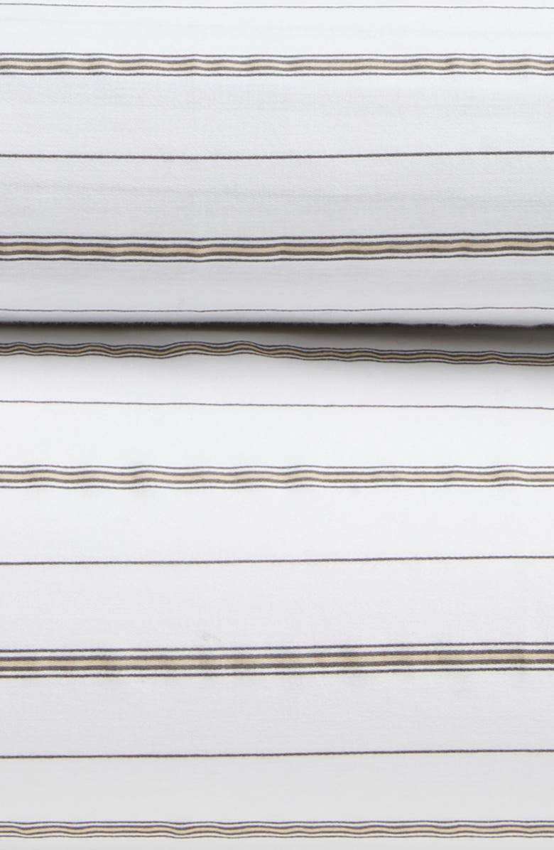 Nordstrom Stripe Organic Cotton Sateen Sheet Set, Alternate, color, White Brilliant Stripe