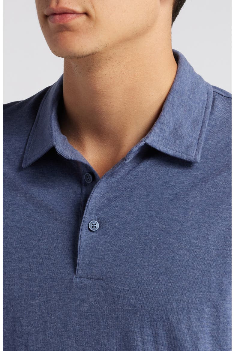 Pitton Wool Blend Polo, Alternate, color, NAVY