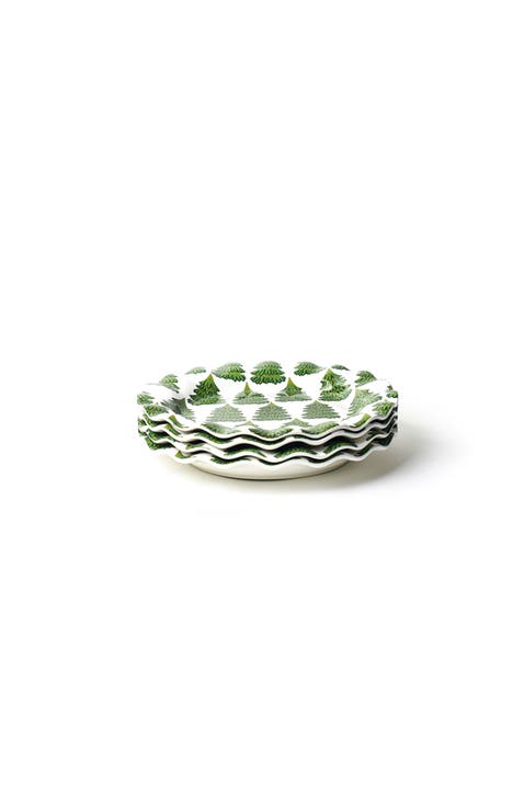 Evergreen Grove Ruffle Dinner Plate Set of 4