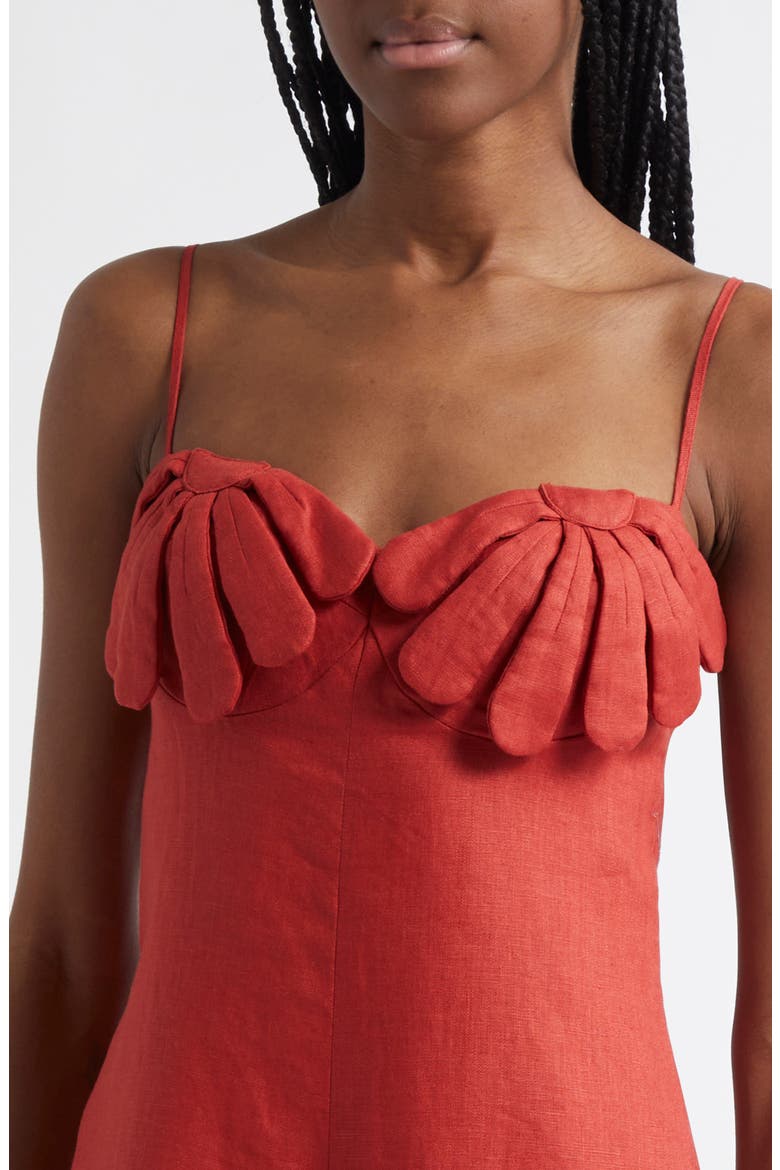 Red Petals Cup Wide Leg Linen Jumpsuit, Alternate, color, RED