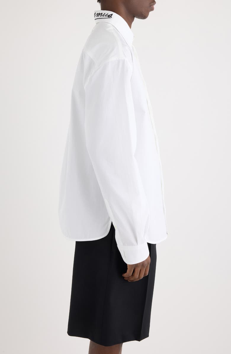 Jacquemus La Chemise Simon Dog Patch Button-Up Shirt, Alternate, color, Patch Dog White/ Black