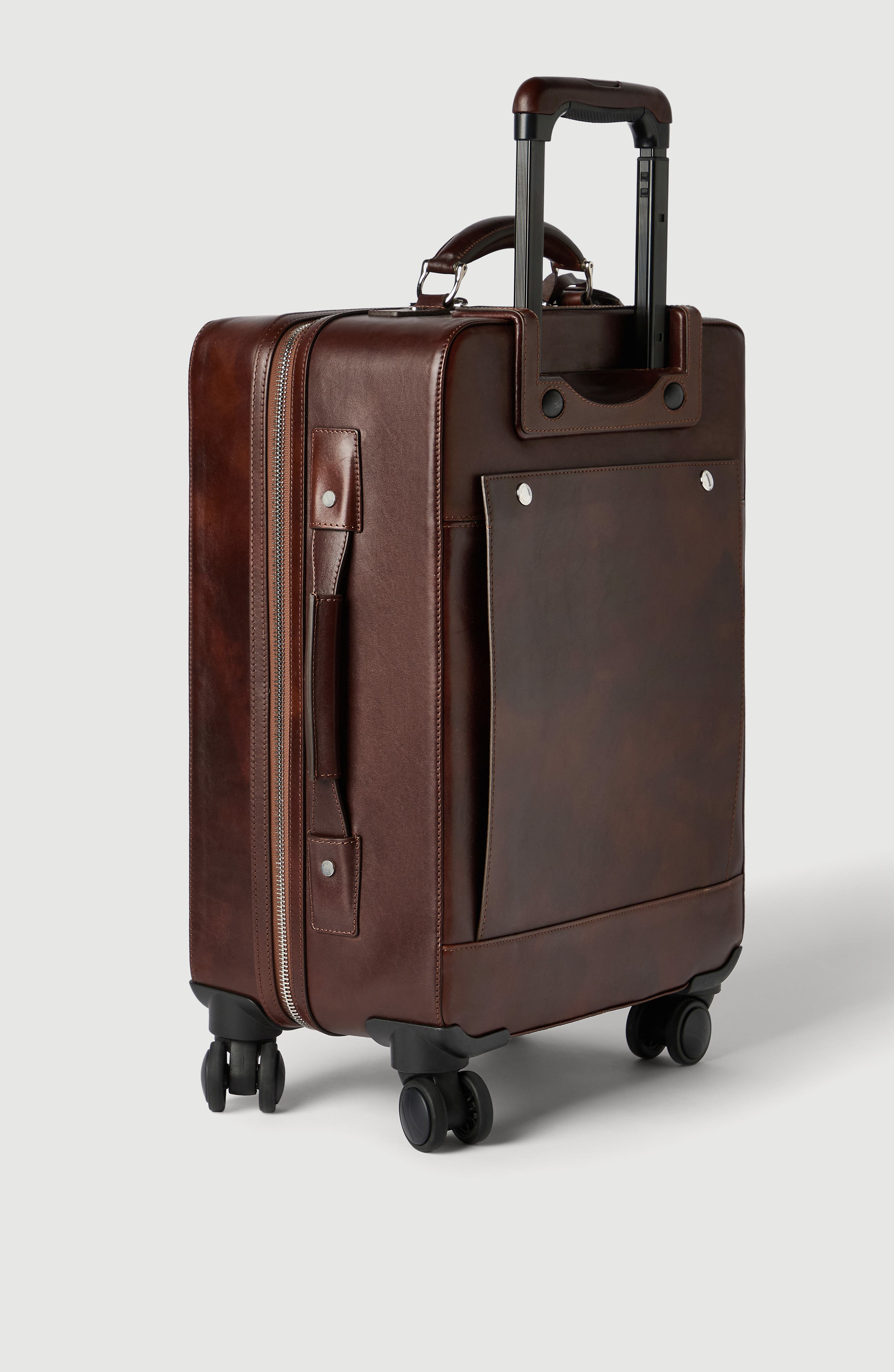 Calfskin suitcase, Alternate, color, Burgundy