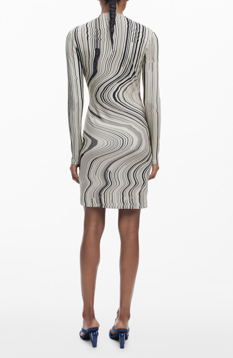 Desigual Long Sleeve Sheath Dress, Alternate, color, White