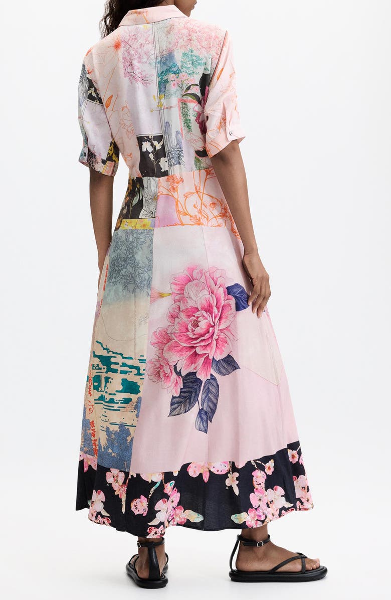 Desigual Floral Mixed Print Shirtdress, Alternate, color, 