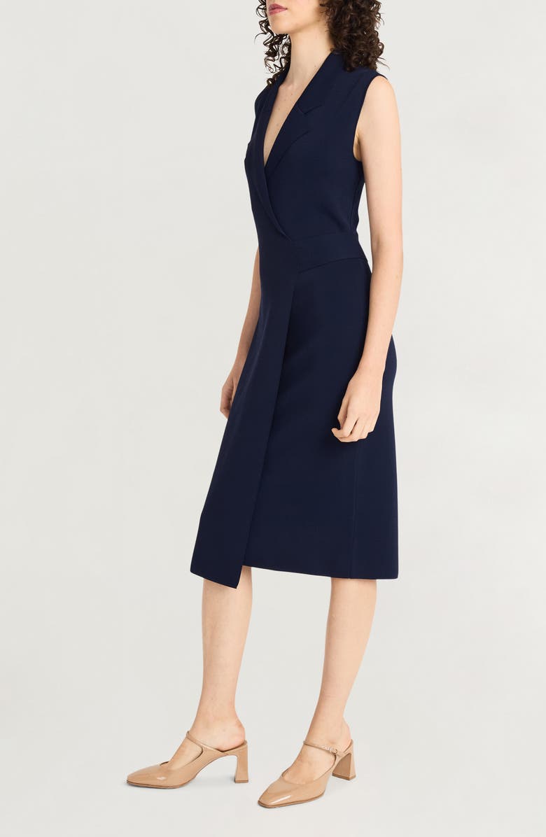 Luxely Notch Collar Sleeveless Faux Wrap Dress, Alternate, color, 