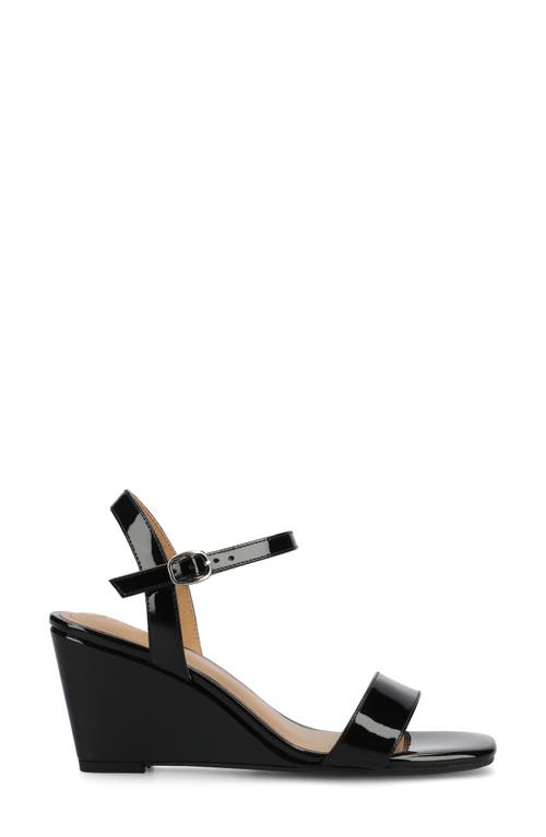 Shop Journee Collection Clayr Wedge Sandal In Patent/black