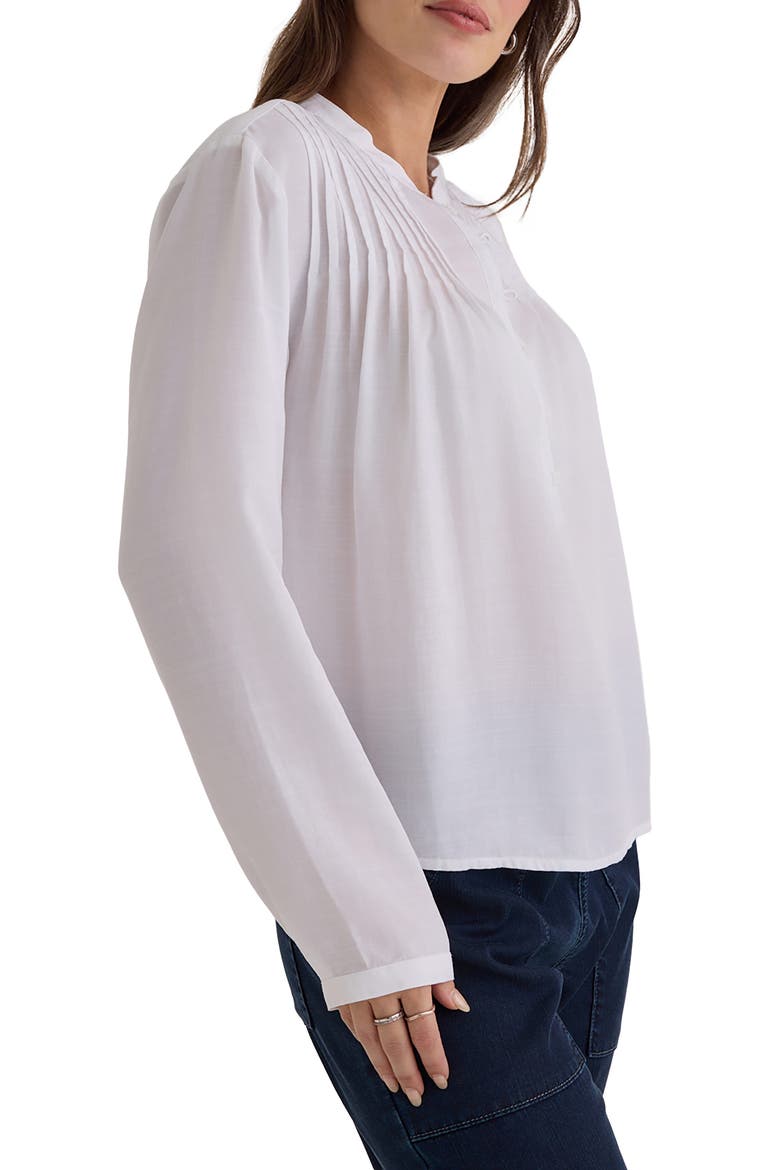 Pintuck Popover Chiffon Top, Alternate, color, WHITE
