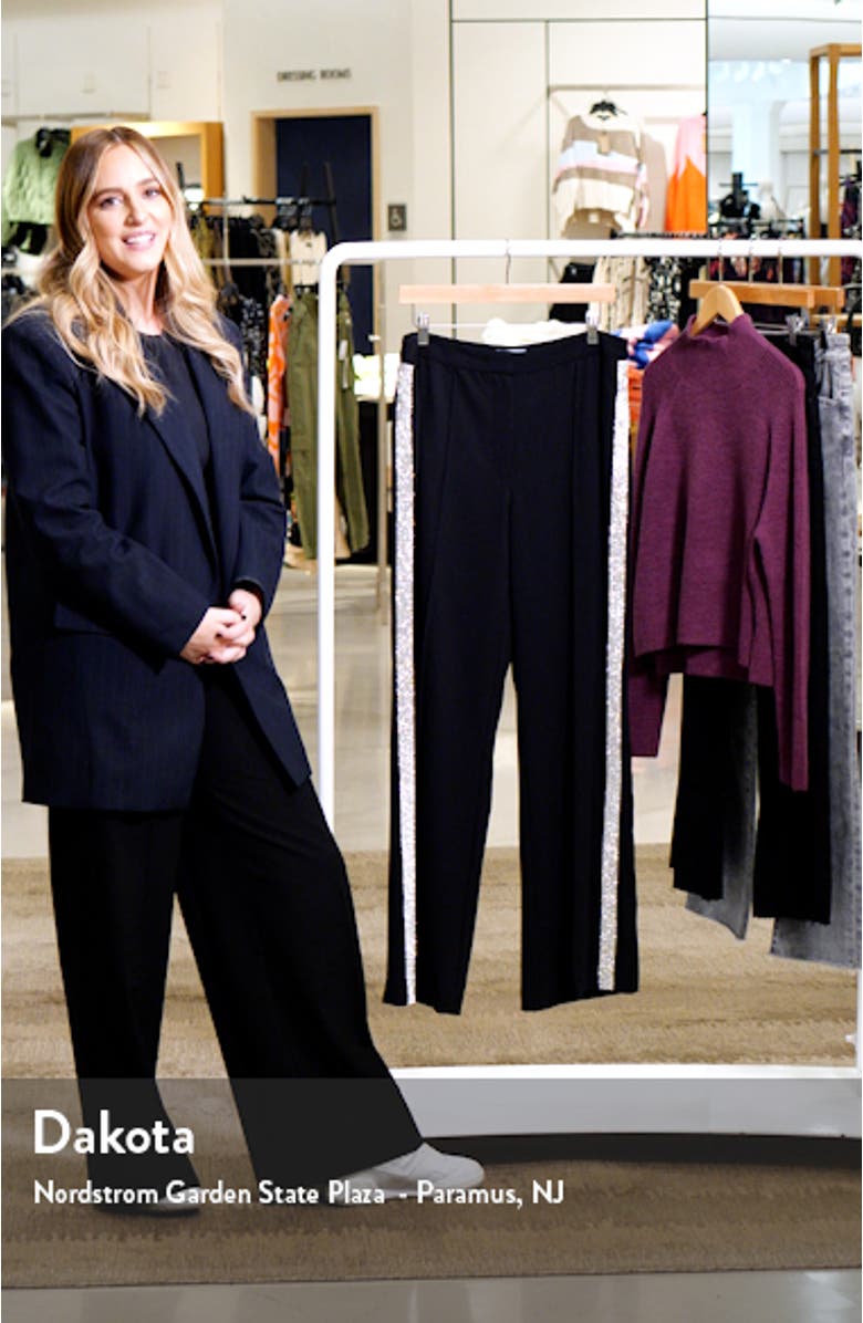 Rhinestone Side Stripe Wide Leg Pants, sales video thumbnail