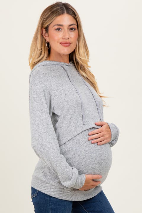 Double Layer Long Sleeve Nursing Hoodie