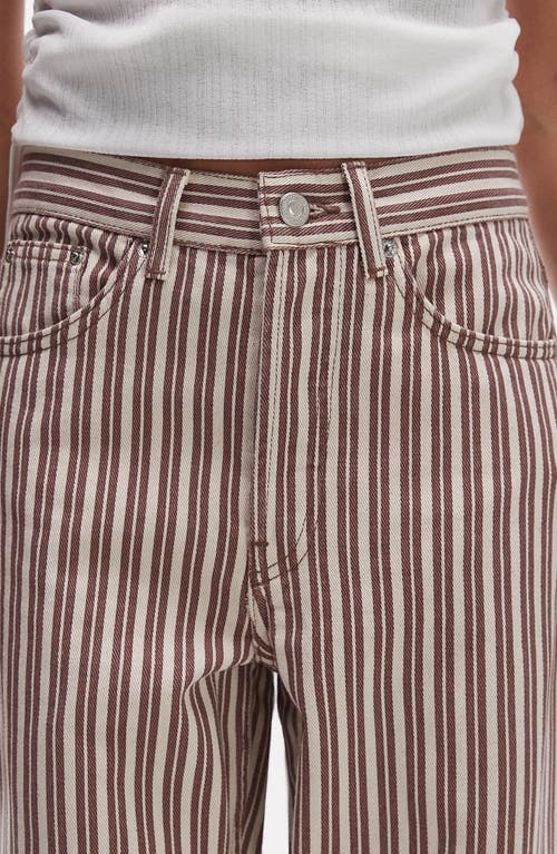 Topshop Stripe Mid Rise Column Jeans