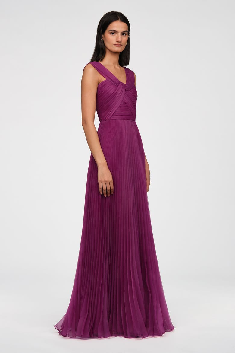 Laurel Organza Gown, Alternate, color, Rosewood