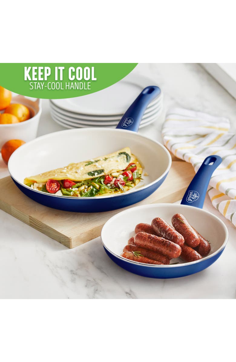 GreenPan Soft Grip Set of 2 Fry Pans, Alternate, color,