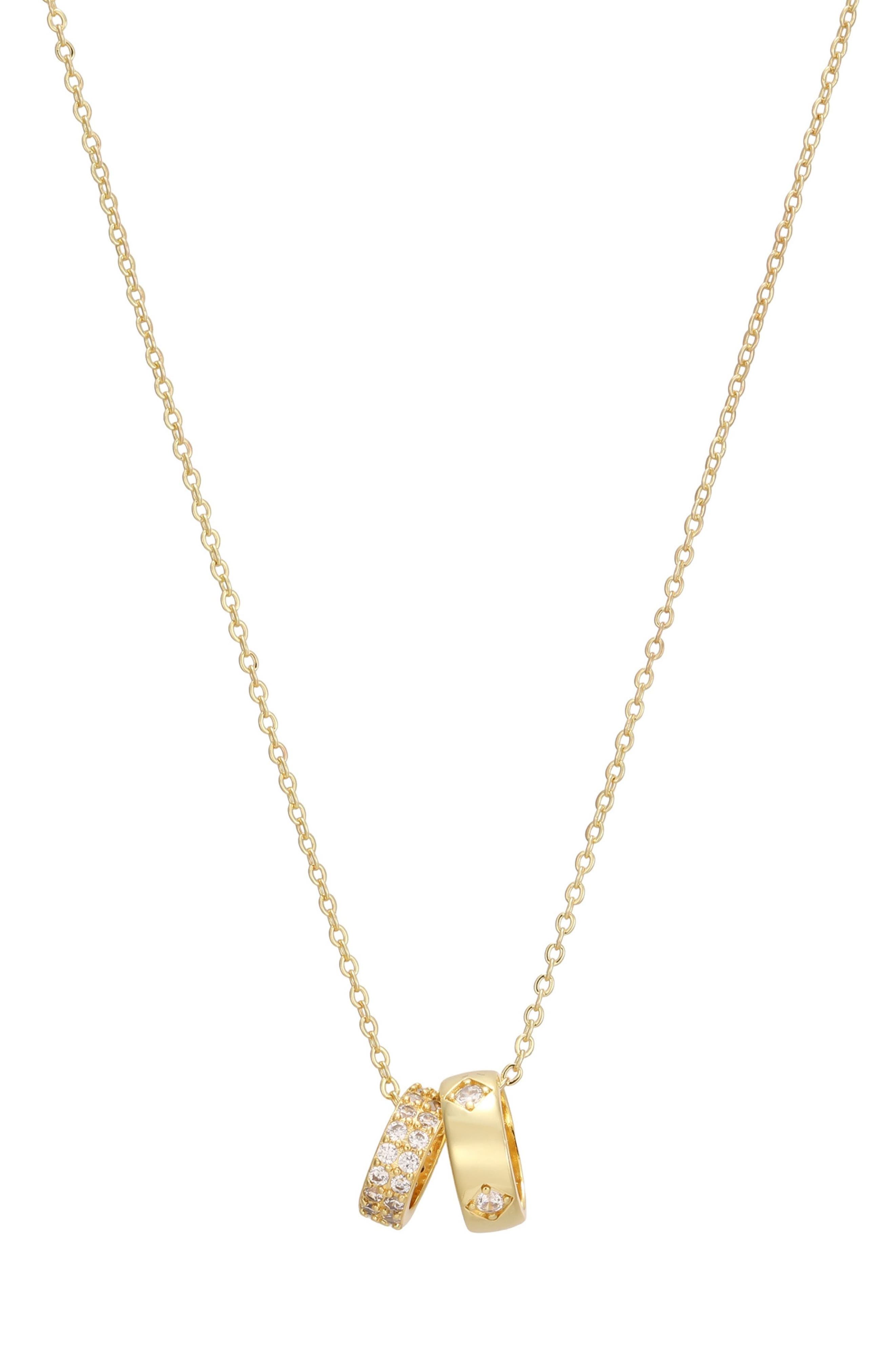 Double Ring Pendant Necklace