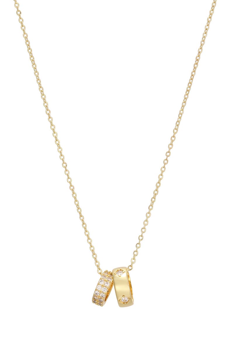 Double Ring Pendant Necklace, Main, color, GOLD