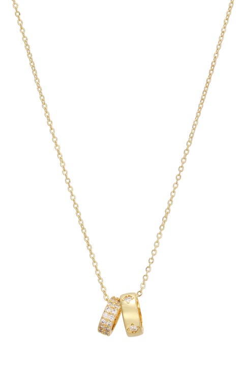 Double Ring Pendant Necklace