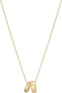 Adornia Double Ring Pendant Necklace