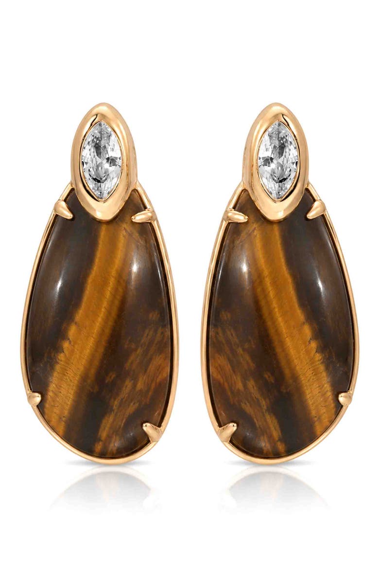 Majestic Stone Drop Earrings, Alternate, color, TIGERS EYE