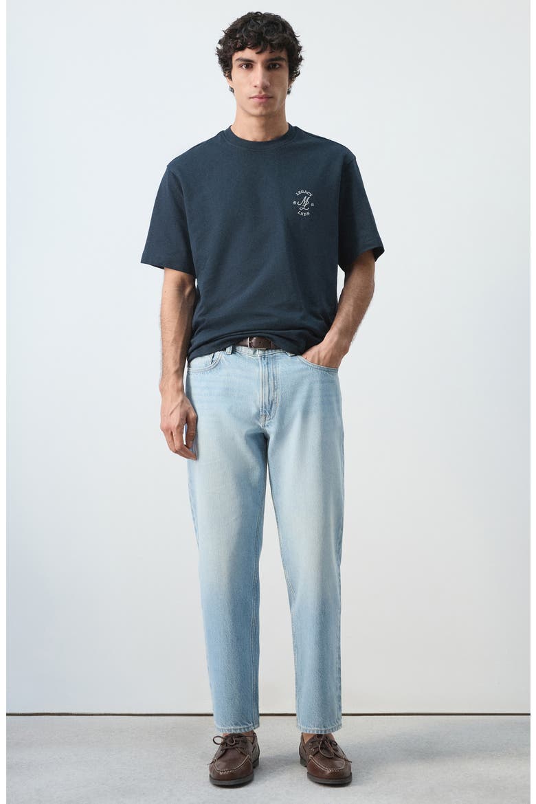 Cotton Embroidered Graphic T-Shirt, Alternate, color, NAVY