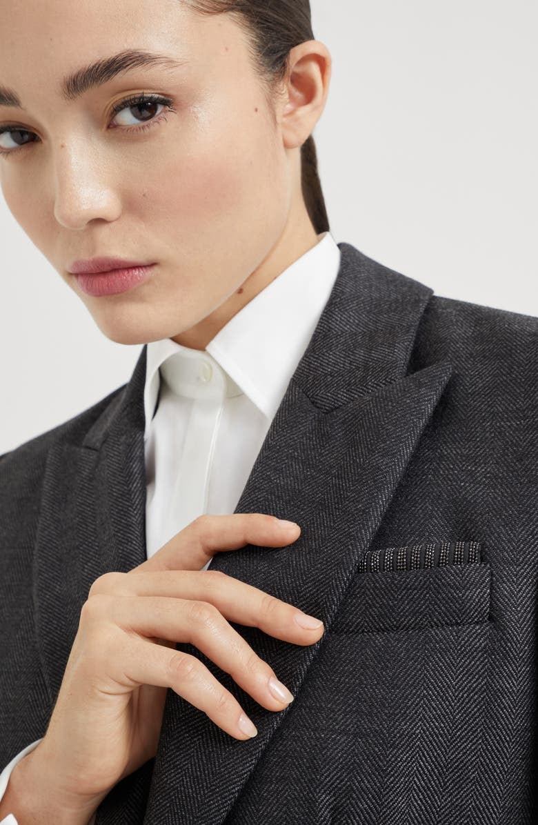 Brunello Cucinelli Chevron blazer, Alternate, color, 