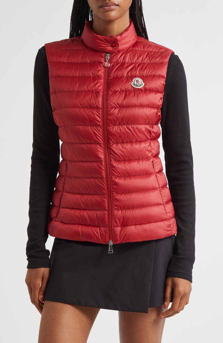 Moncler Igens Down Puffer Vest, Main, color, Red Auburn