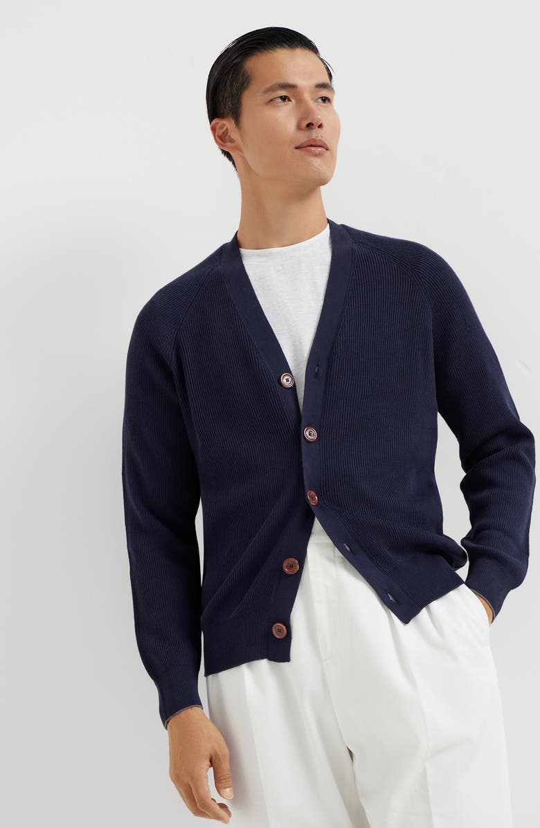 Brunello Cucinelli English Rib knit cardigan, Alternate, color,