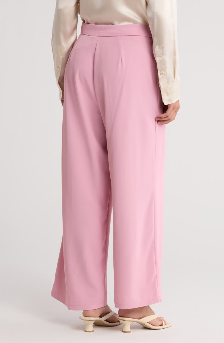 Reiss Evelyn Wool Blend Wide Leg Pants, Alternate, color, Pink