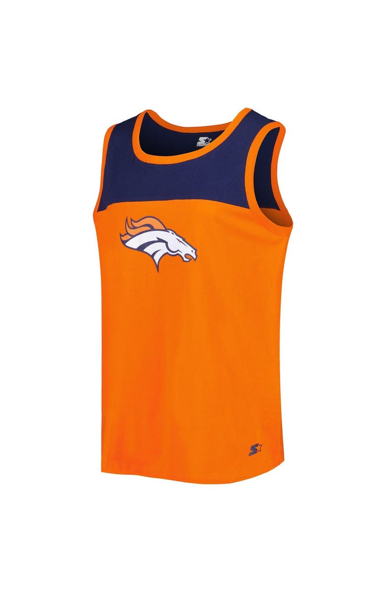STARTER Men's Starter Orange/Navy Denver Broncos Team Touchdown Fashion Tank Top, Alternate, color, 