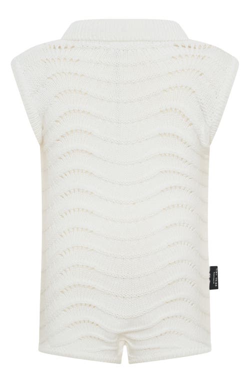Tiny Tribe Open Stitch Cotton Polo Sweater Romper