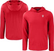 Cutter & Buck Men's Cutter & Buck Crimson Indiana Hoosiers Coastline Epic Comfort Eco Recycled Long Sleeve Hoodie T-Shirt