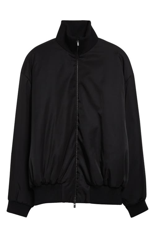 Fear Of God Black Nylon Bomber With High Collar In Black