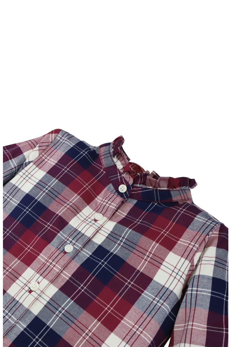 Baby Girls' Ruffle Collar Shirt, Infant, Alternate, color, Berry Tartan
