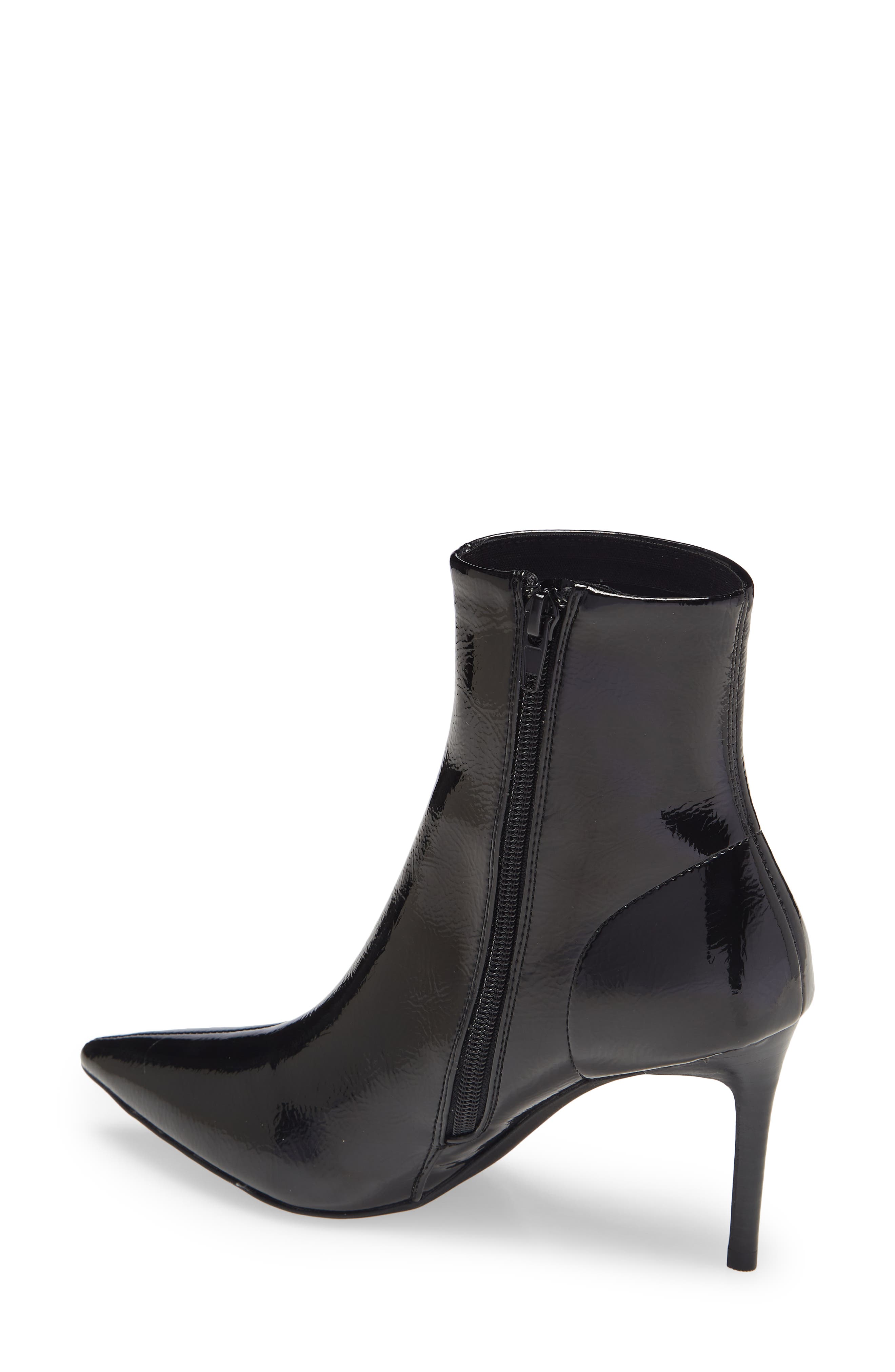 Nixie Pointed Toe Bootie, Alternate, color, BLACK CRINKLE PATENT