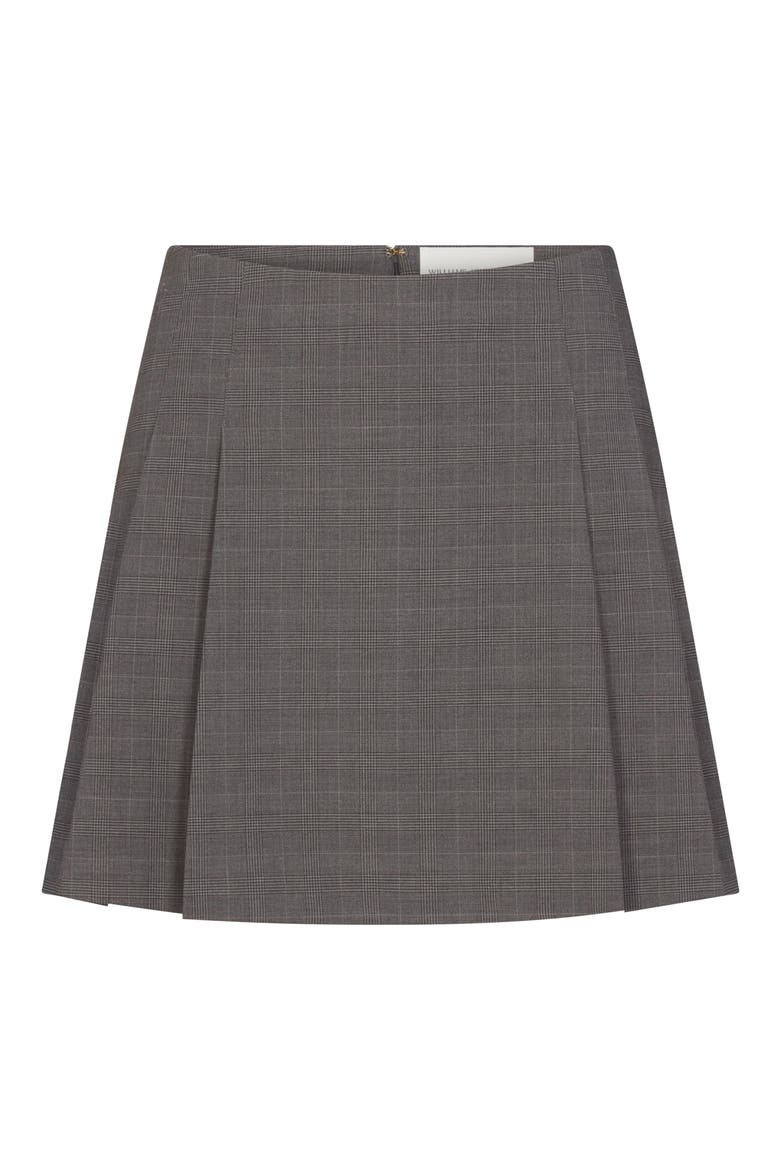 Nikki Plaid Pleated Miniskirt, Main, color, GREY PLAID