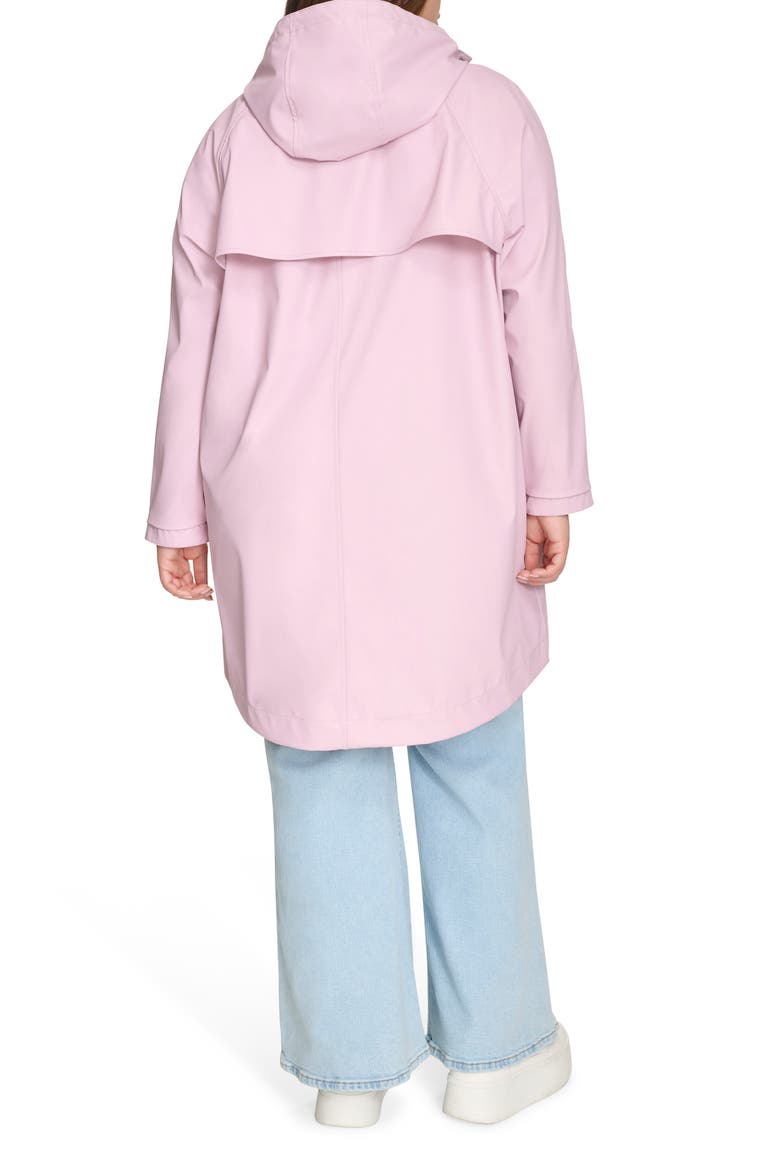 Water Resistant Hooded Raincoat, Alternate, color, BLUSH