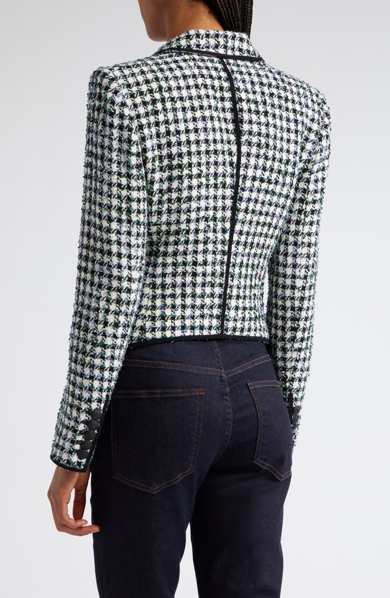Veronica Beard Diego Metallic Check Cotton Blend Tweed Dickey Jacket, Alternate, color,