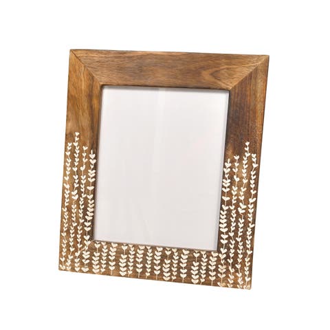 8X10 Rustic Picture Frame with Leaf Design