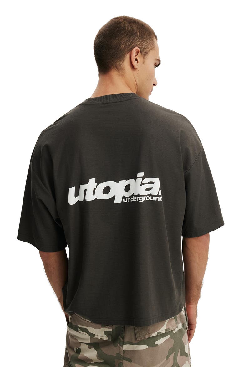 Men's Cropped Fit Graphic T-Shirt, Alternate, color, Faded Slate  Utopia