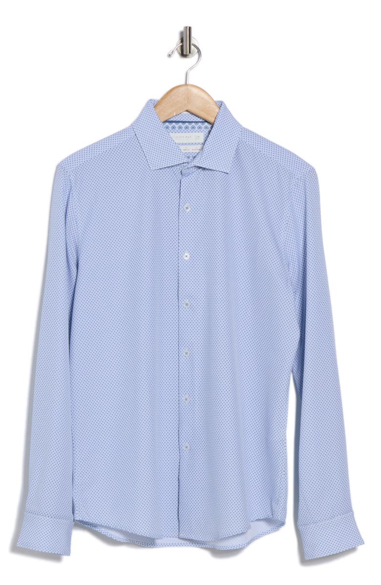 DENIM AND FLOWER Circles Button-Up Shirt, Alternate, color, Blue/ White