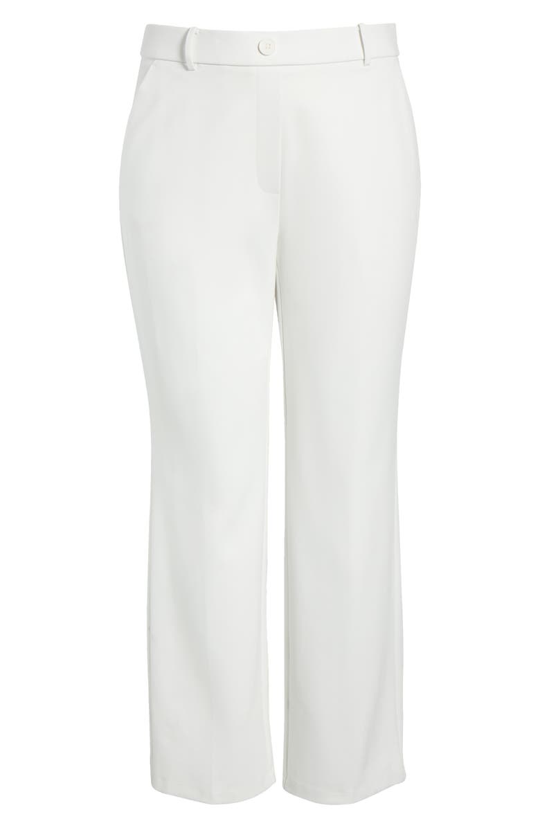 KASPER Faux Fly Stretch Straight Leg Pants, Main, color, Vanilla Ice
