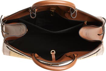 The Hudson Raffia & Leather Top Handle Bag