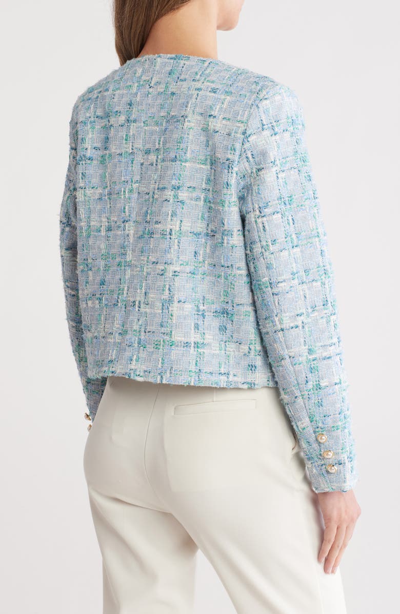 Nanette Lepore Bouclé Tweed Jacket, Alternate, color, Blue Multi