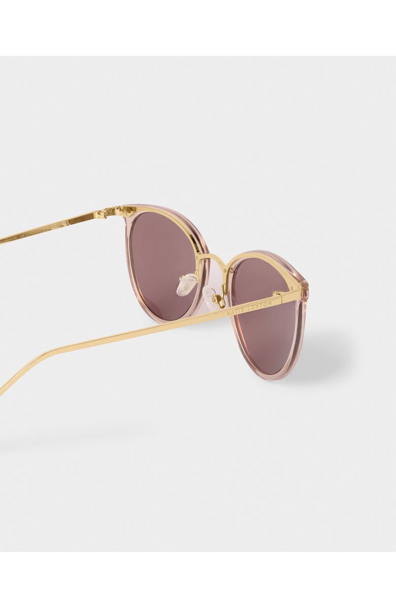 Katie Loxton Santorini Sunglasses in Rose Gold Transparent and Gold, Alternate, color, Rose Gold